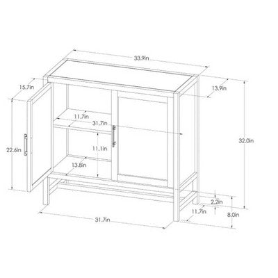  Warwick 2 Door Cabinet - Threshold