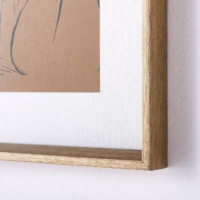  12" X 16" Woman Figural Sketch Framed Wall Art Tan - Threshold™ Designed With Studio McGee