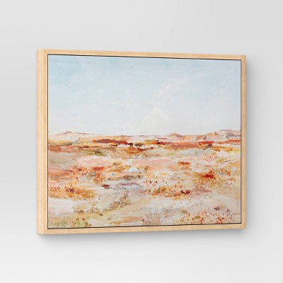  16" X 20" Warm Colors Landscape Framed Canvas Natural - Threshold™