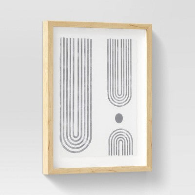  (Set Of 2) 16" X 20" Curve Lines Framed Under Glass Black - Threshold™