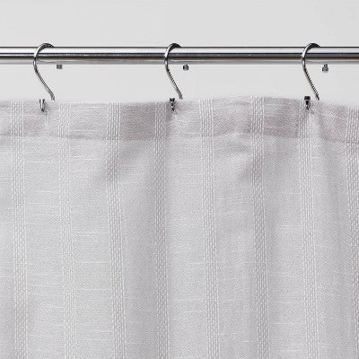  Tonal Striped Shower Curtain Gray - Threshold™