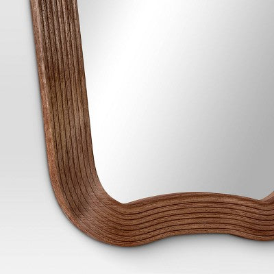  22"x30" Ribbed Wood Wall Mirror - Threshold™