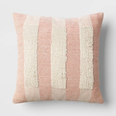  Textural Woven Striped Square Throw Pillow - Threshold™