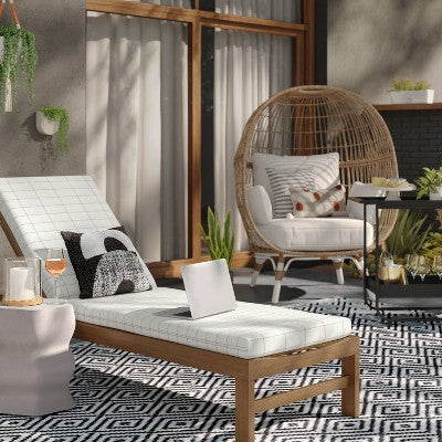  Woven Printed Outdoor Chaise Lounge Cushion - Threshold™