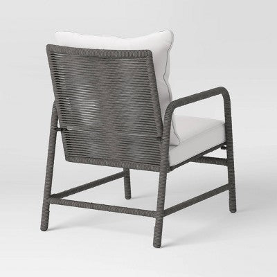  2pc Granby Padded Wicker Outdoor Patio Chairs, Club Chairs Gray - Threshold™