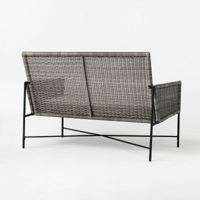  Wicker & Metal X Frame Patio Loveseat - Gray - Threshold™ Designed With Studio McGee