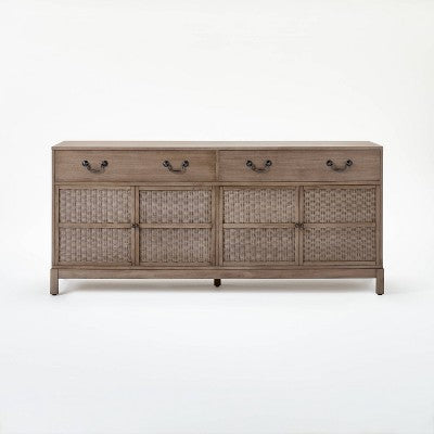  Brandeis Woven TV Stand For TVs Up To 60" Brown - Threshold™ Designed With Studio McGee