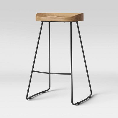  Hull Low Back Barstool Wood/Metal - Threshold