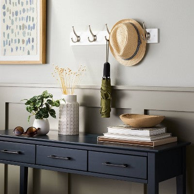  New Traditional 5 Hooks Rail Silver/Ivory - Threshold™