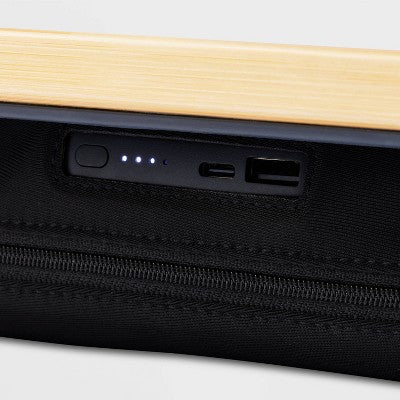  Bamboo Lap Desk With Powerbank And Charging Cable Brown/Black - Threshold™
