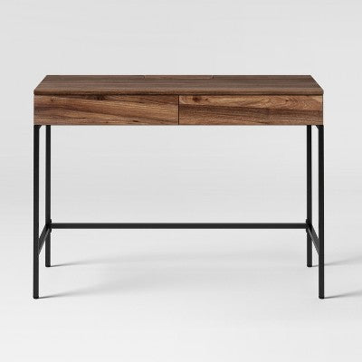  Loring Wood Writing Desk With Drawers And Charging Station - Threshold™