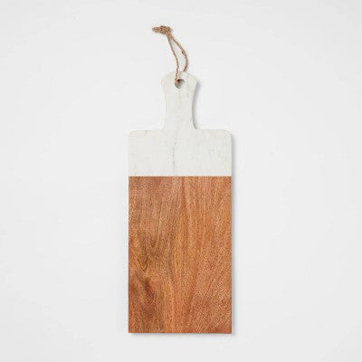  20" X 8" Marble And Wood Serving Board - Threshold™