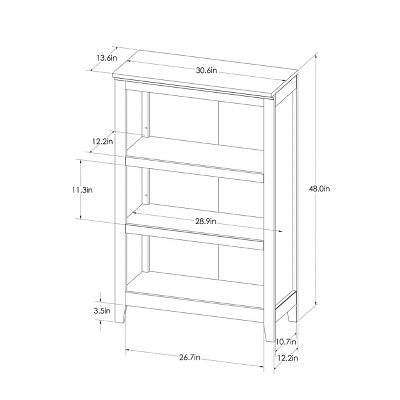  48" Carson 3 Shelf Bookcase - Threshold