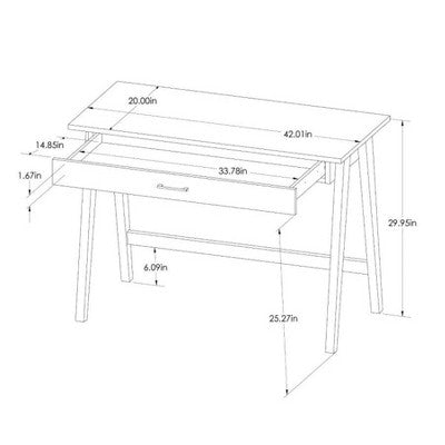  Paulo Wood Writing Desk With Drawer - Threshold™