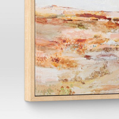  16" X 20" Warm Colors Landscape Framed Canvas Natural - Threshold™