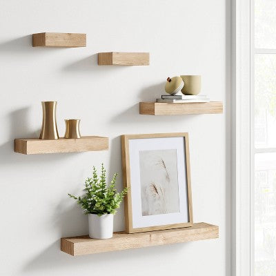  Set Of 5 Wall Shelf Natural - Project 62™