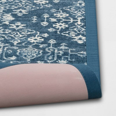  Vintage Print Comfort Rug Blue - Threshold™