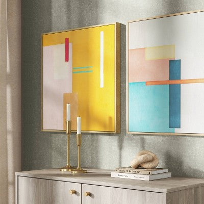  (Set Of 2) 24" X 24" Color Blocks Framed Wall Canvases - Threshold™