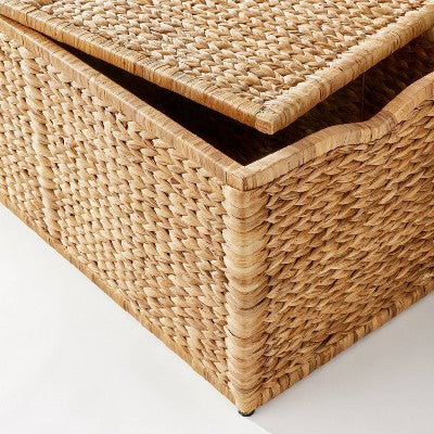  Natural Woven Storage Bench - Threshold™ Designed With Studio McGee: Metal Frame, Fish Scale Pattern, No Assembly Required