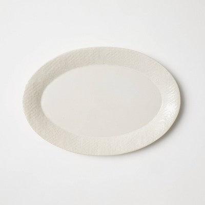  Stoneware Ceramic Oval Serving Platter Cream - Threshold™ Designed With Studio McGee: Scratch-Resistant, Microwave & Dishwasher Safe