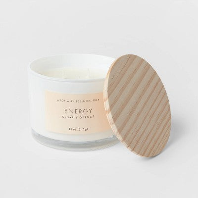  Wood Lidded Glass Wellness Energy Candle - Threshold™