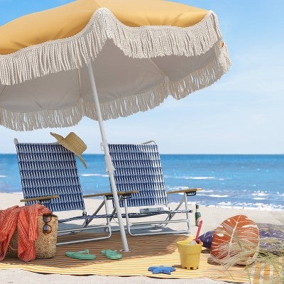  5 Position Beach Chair With Aluminum Frame & Wood Arms - Threshold™ 