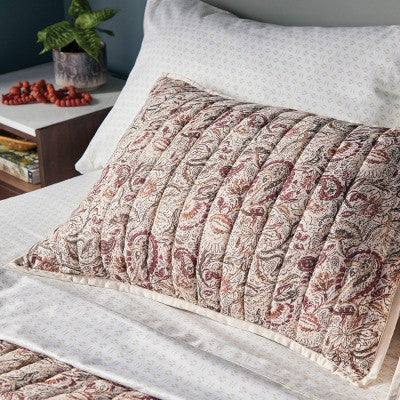  Voile Paisley Printed Quilt Sham Cream - Threshold™