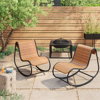 Wexler Wicker Rocking Chair - Black - Threshold™