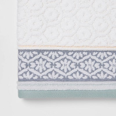  Pattern Filled Stripe Towel Blue - Threshold