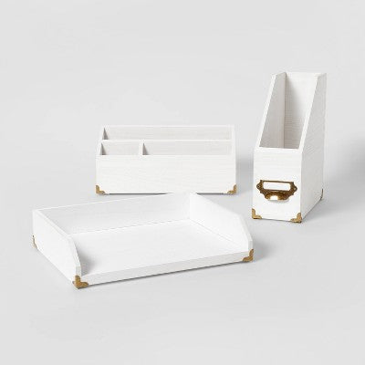  Wood Desktop Storage Unit White - Threshold™