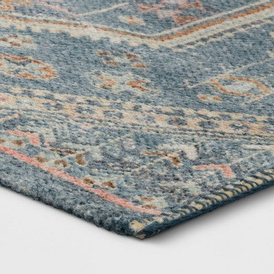  2'3"x3'9" Washable Persian Style Medallion Accent Rug Blue - Threshold™