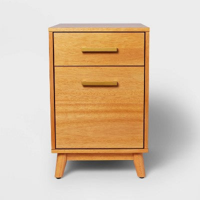  Wood Mid Century File Cabinet Light Brown - Threshold™