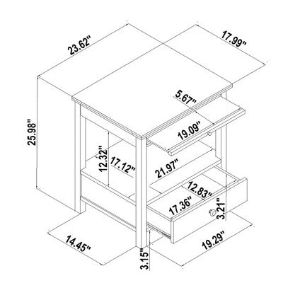  Shelburne Nightstand With Drawer/Shelf - Threshold™