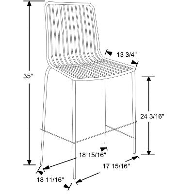  Set Of 2 Sodra Rounded Seat Wire Counter Height Barstool Black - Threshold™