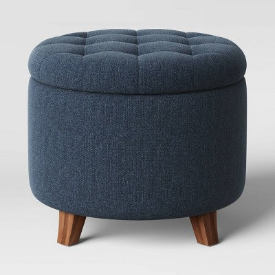  Tufted Round Storage Ottoman - Threshold