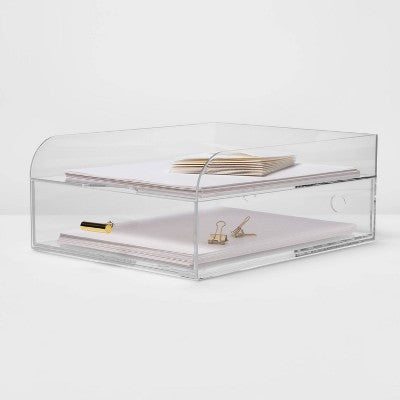  Acrylic Large Paper Tray With Drawer - Threshold™