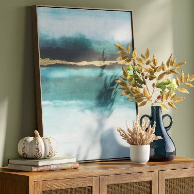  24"x30" Jewel Tone Abstract Canvas Framed Art - Threshold™