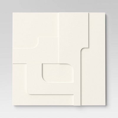  (Set Of 4) 12" X 12" 3D Decorative Graphic Tiles White - Threshold™