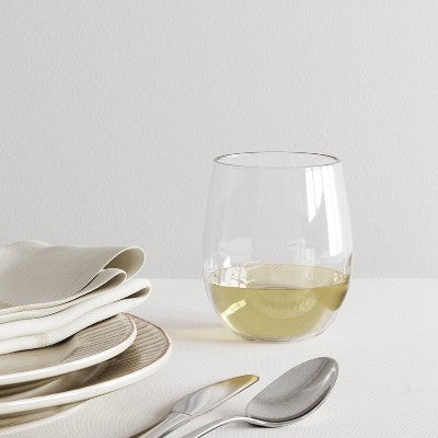  14oz Plastic Stemless Wine Glass - Threshold™: Dishwasher-Safe, Traditional Style Drinkware For Cold Beverages