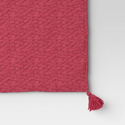  Textured Knit Throw Blanket With Tassels - Threshold™