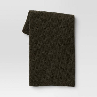  Solid Chenille Knit Throw Blanket - Threshold™