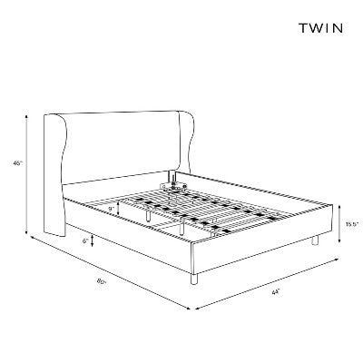  Wingback Platform Bed Velvet - Skyline Furniture