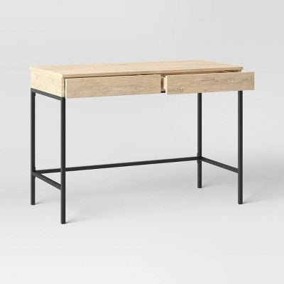  Loring Wood Writing Desk With Drawers And Charging Station - Threshold™