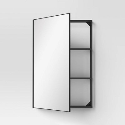  20"x30" Storage Wall Mirror Black - Threshold™
