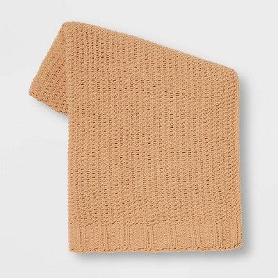  Solid Chenille Knit Throw Blanket - Threshold™