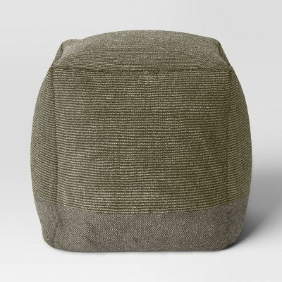  Hazel Stone Washed Canvas Pouf With Removable Fill Olive Green - Threshold™