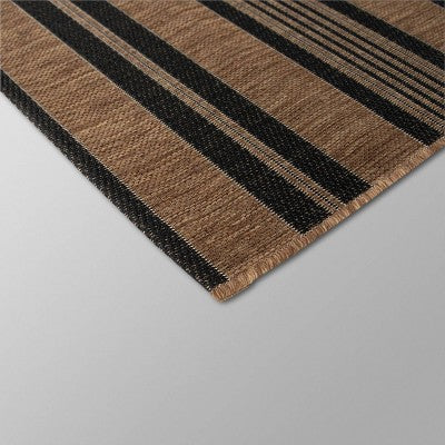  5' X 7' Stripe Outdoor Rug Brown - Threshold™