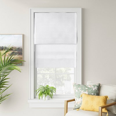  1pc Light Filtering Cordless Linen Blend Roman Window Shade White - Threshold™