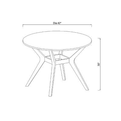  42" Emmond Mid-Century Modern Round Dining Table Natural/White - Threshold™