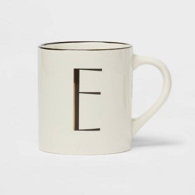  16oz Stoneware Monogram Mug Ivory - Threshold™